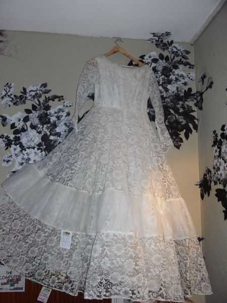 design wedding dress with transparent floral fabric