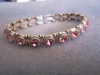 Pink Breast Cancer Swarovski Crystal Stretch Bracelet