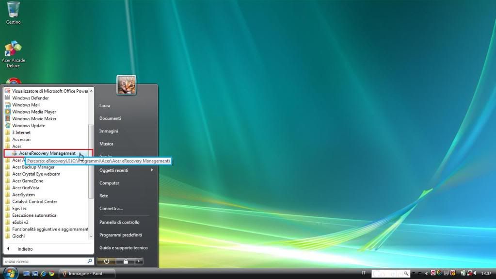Formattare Windows Vista Acer