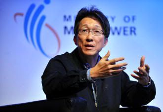 Labour Chief Lim Swee Say speaking at the 2010 ILO Conference in Geneva