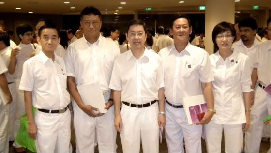 PAP MP Matthias Yao (Centre) with fellow PAP activists