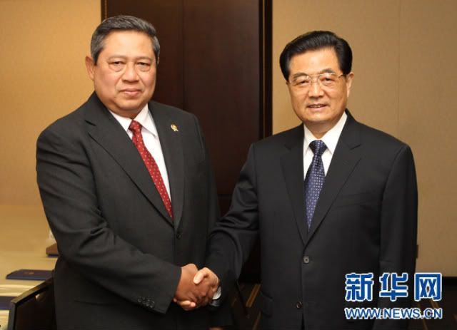 Chinese President Hu Jintao met with Indonesian President Susilo Bambang Yudhoyono in Toronto last June.