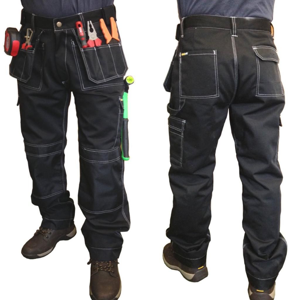 Heavy duty trade plumbers builder work trousers multiple pocket FREE