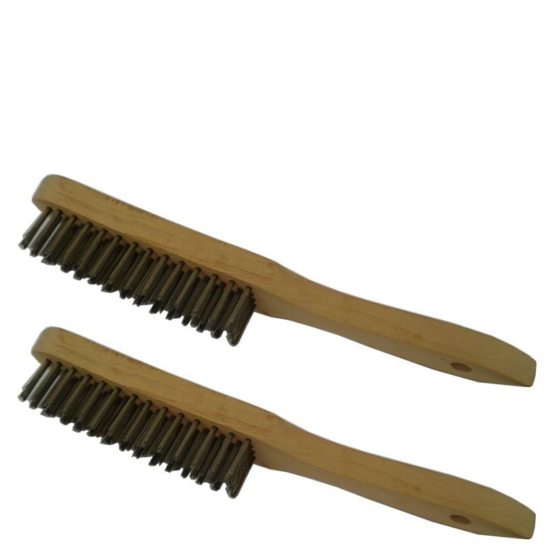 2 X Professional 4 Row Wire Brush 11 Engineers Steel Bristle Wooden Handle Ebay 6671