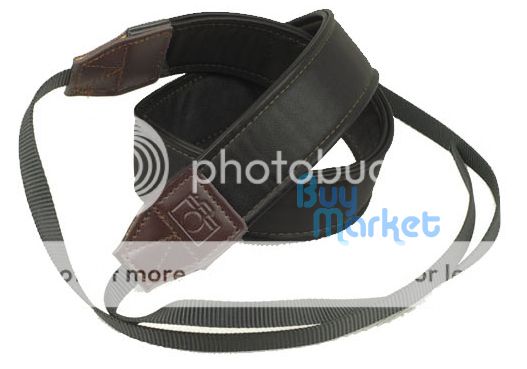 DSLR Camera High Quality Soft Leather Black Shoulder Neck Belt Strap 