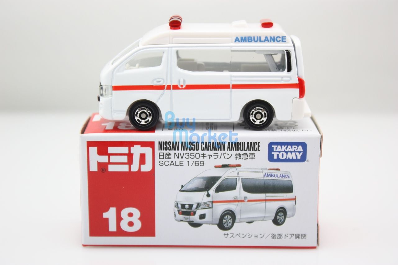 New Takara Tomy Tomica #18 Nissan NV350 Caravan Ambulance 1/69 Diecast ...