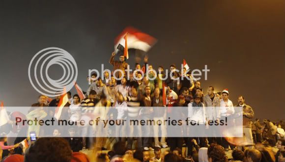 Egyptians emerge triumph when Hosni Mubarak stepped down as President.