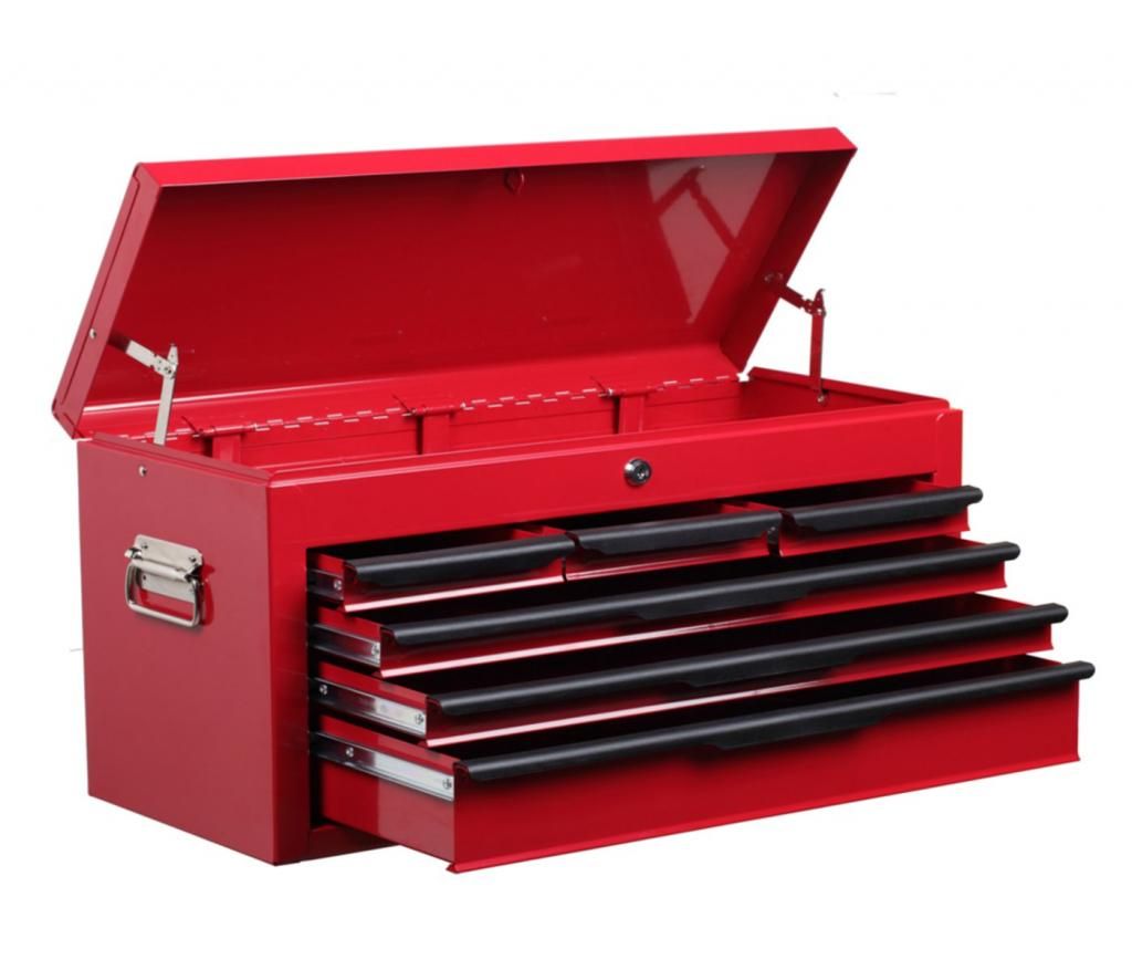 All Steel 6 Drawer Tool Box ball bearing slides lockable top box tool