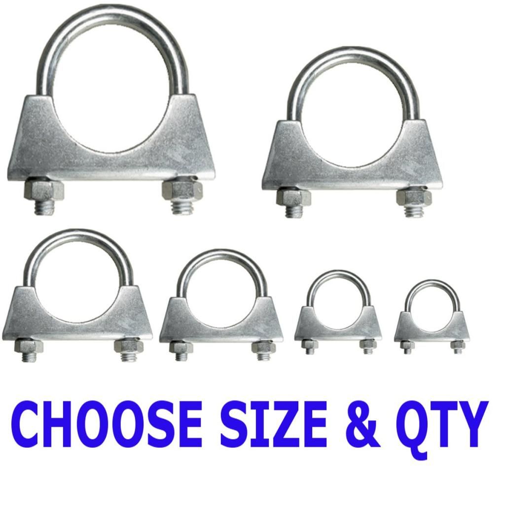 Universal Exhaust clamps, Auto U Bolt - aerial clamps BZP hose clamps