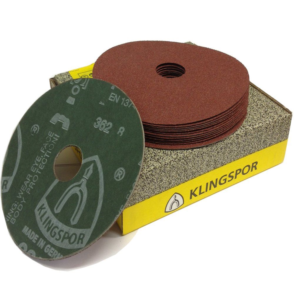 Klingspor Fibre discs 36G 60G or 80G, professional sanding discs 115mm ...