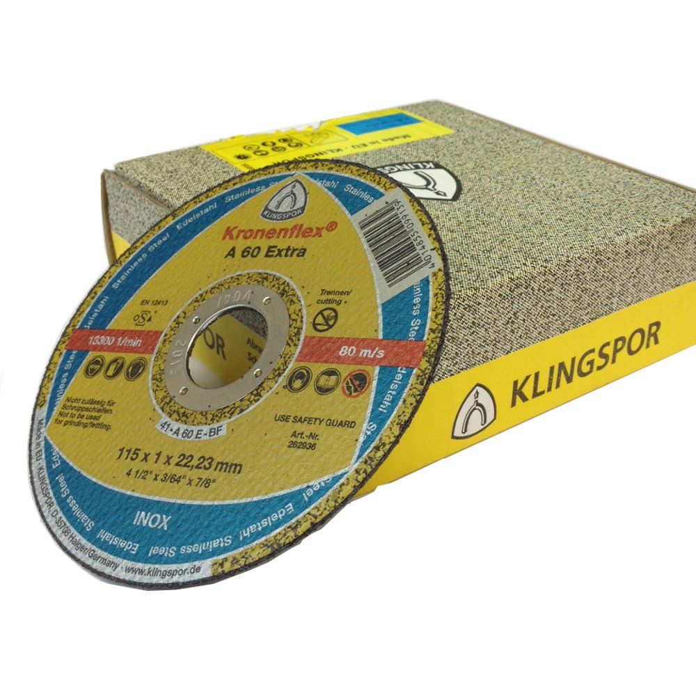 Klingspor Kronenflex A60 Extra 115mm x 1mm Cuttings Discs Premium Quality Professional Discs 50 DISCS
