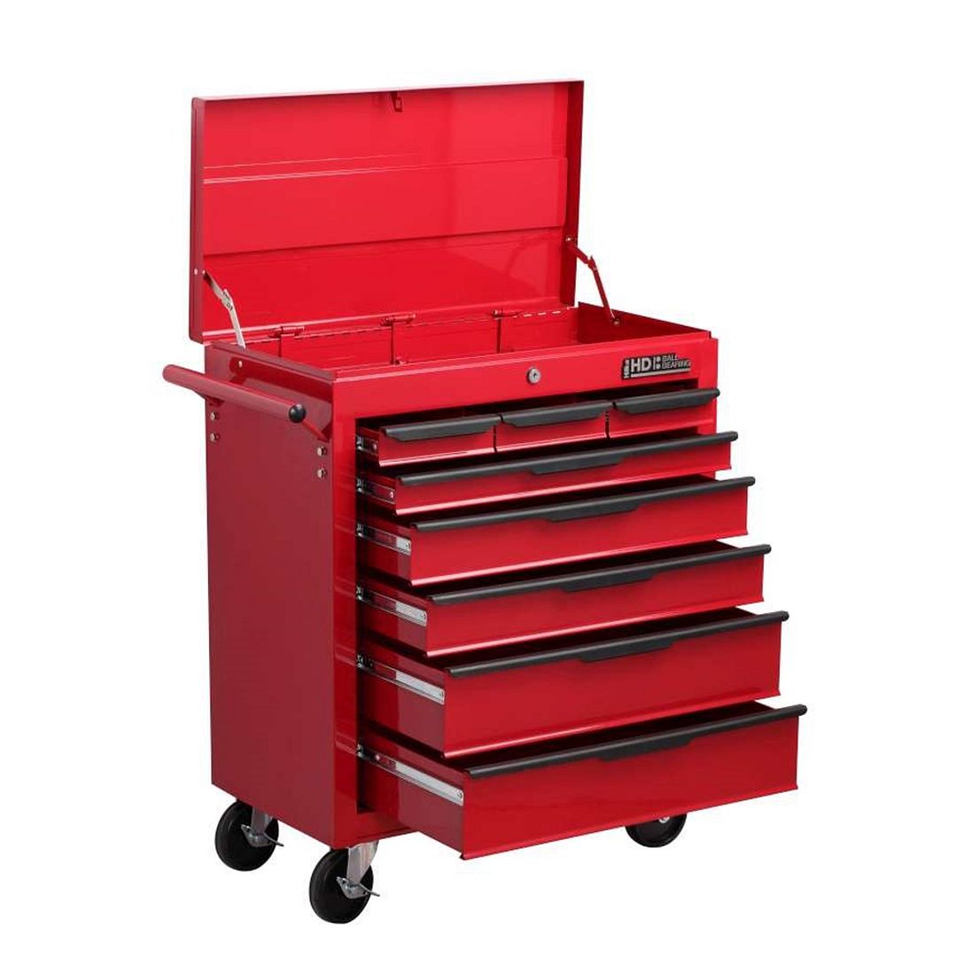 Hilka 8 Drawer Tool Trolley Chest with Lid Storage Wheeled Tool Box ...