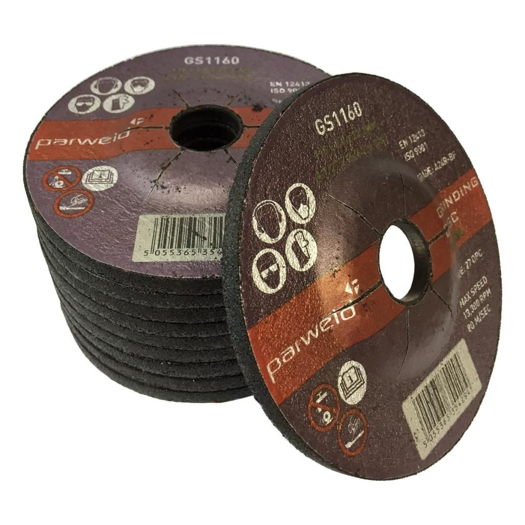 (PACK OF 10) Parweld 125mm Grinding Discs (5") metal grinder discs